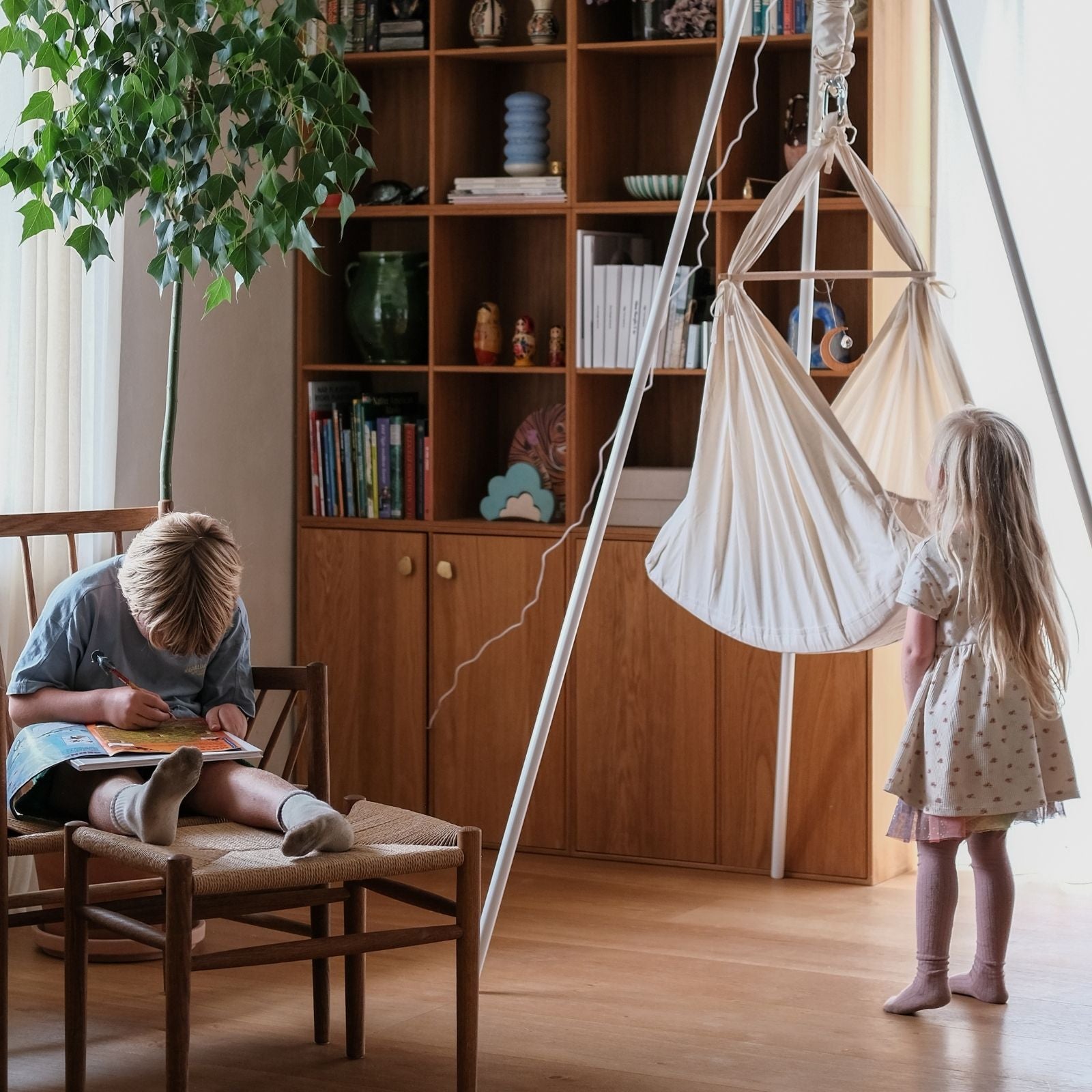 Baby hammock with cradle bouncer