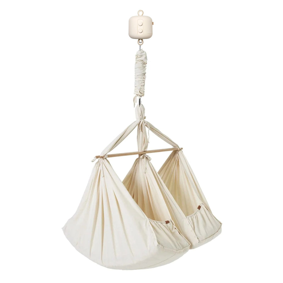 Twin baby hammock with cradle bouncer