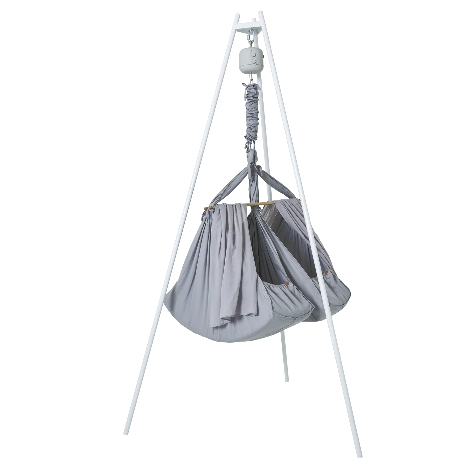 Tvillingvugge med vuggemotor (basic) & veggstativ (basic)